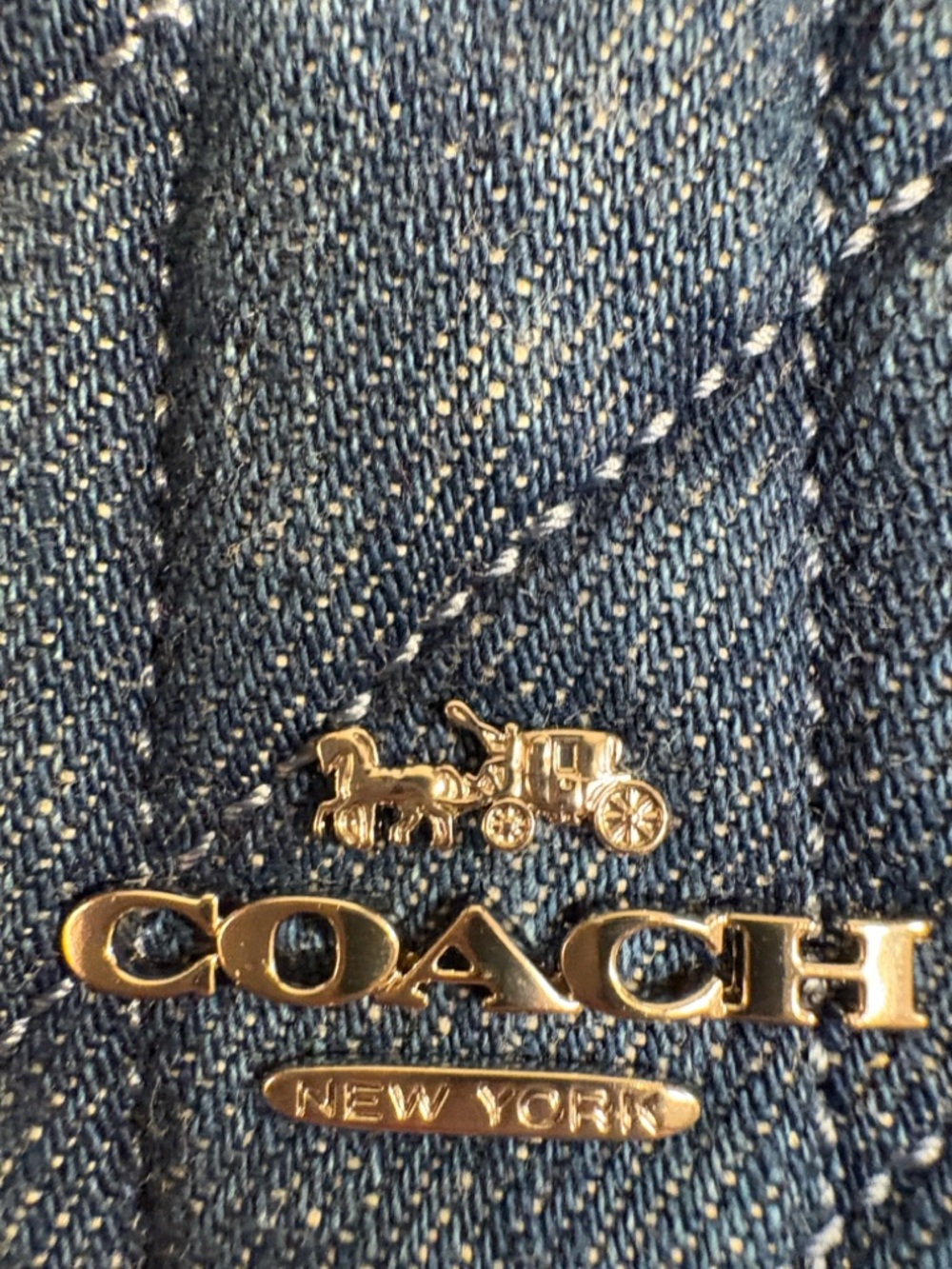 COACH Quilted Dark Blue Denim Bag with Silver Accents - Picture 3 of 11